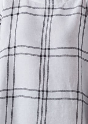 linen dps scoop neck 3/4 sleeve top - mid plus