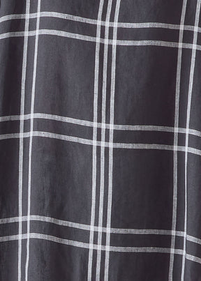 linen 3/4 sleeve scoop neck - long plus with slits