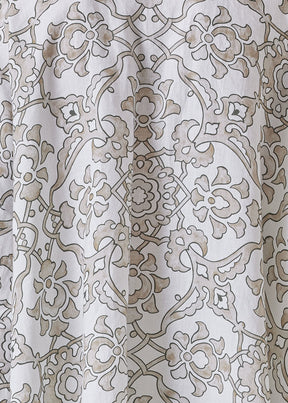 linen wide a-line shirt with collar - long plus