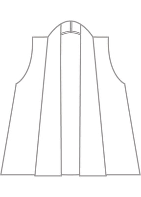 linen wool mix  a-line scrunch shawl collar waistcoat - long