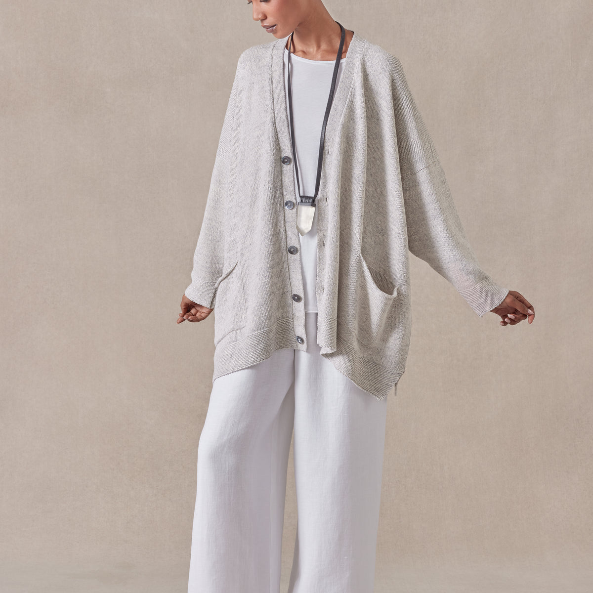 【KOOLOSET】Summer V Linen Cardigan KOOLOSET】Summer V Linen Cardigan