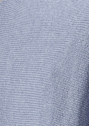 cotton mix sideways knitted sweater - long