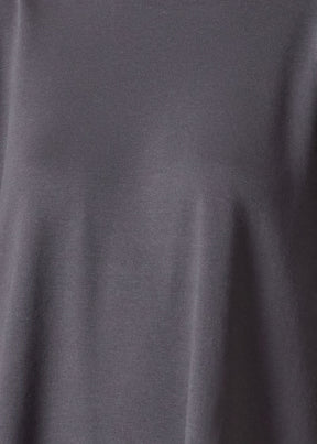 cotton jersey round neck 3/4 sleeve top with hembands - long