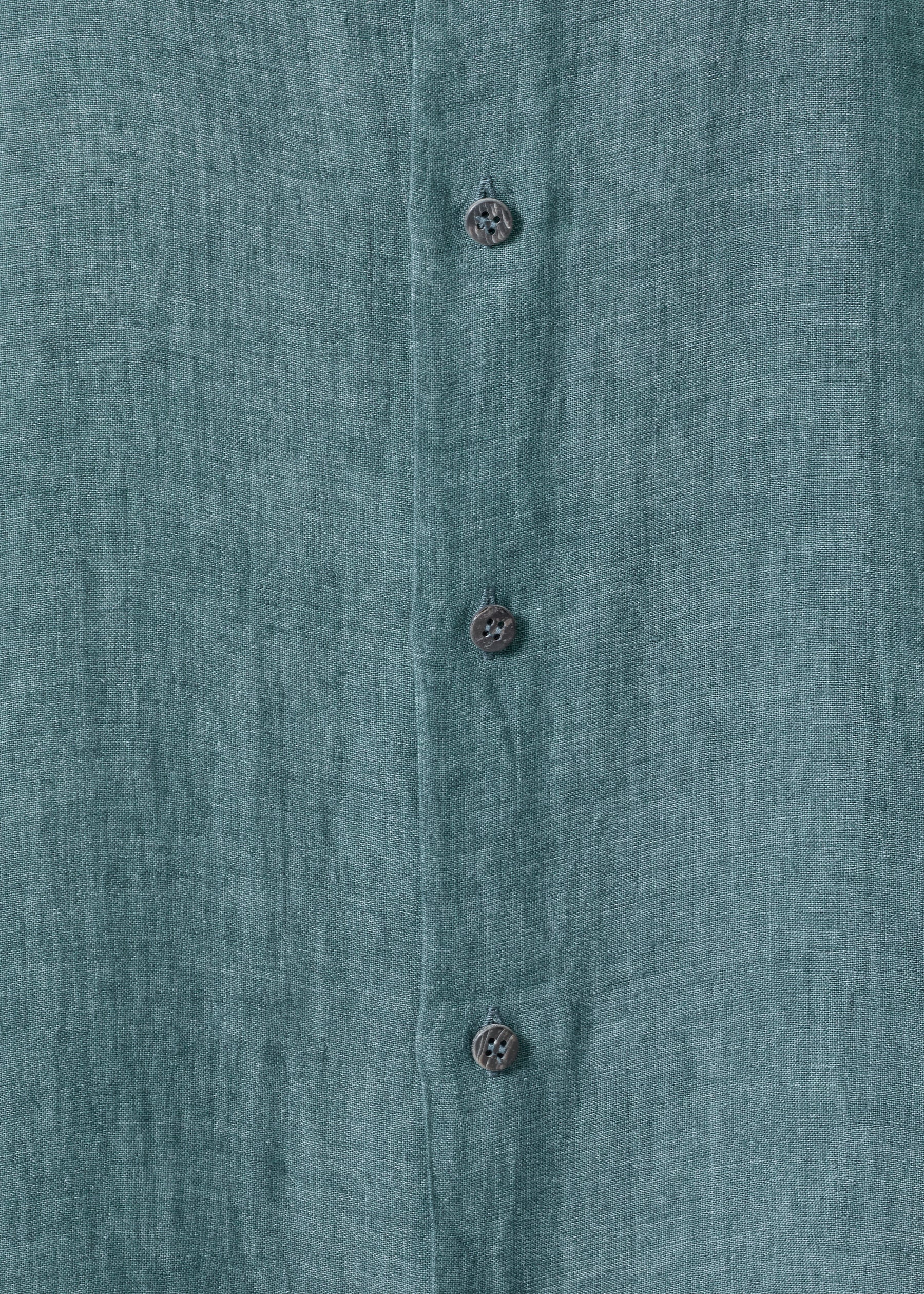 linen a-line collarless sleeveless shirt dress