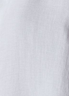linen sleeveless caucasus shirt with notch collar - long