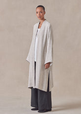 textured linen mix bakhtiari coat (natural)