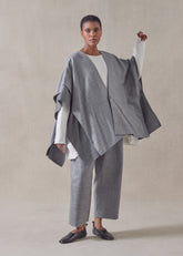 silk linen wool mix  double layer blanket tabard - long
