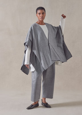 silk linen wool mix  double layer blanket tabard - long