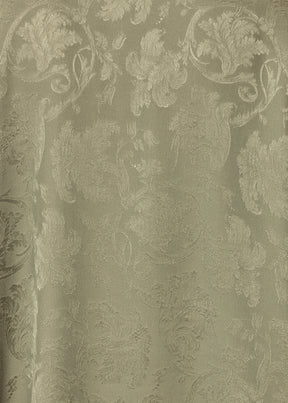 silk wide a-line double stand collar shirt - very long with slits (olive)