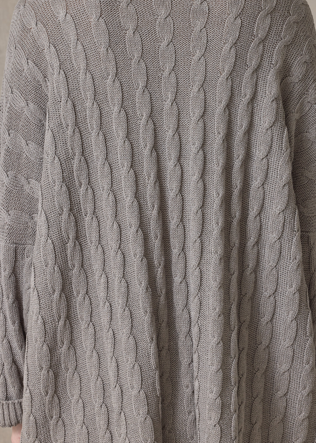 linen cotton mix round neck sweater - mid plus (mink)