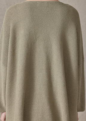 linen cotton mix bateau neck sweater - mid plus (cardamom)