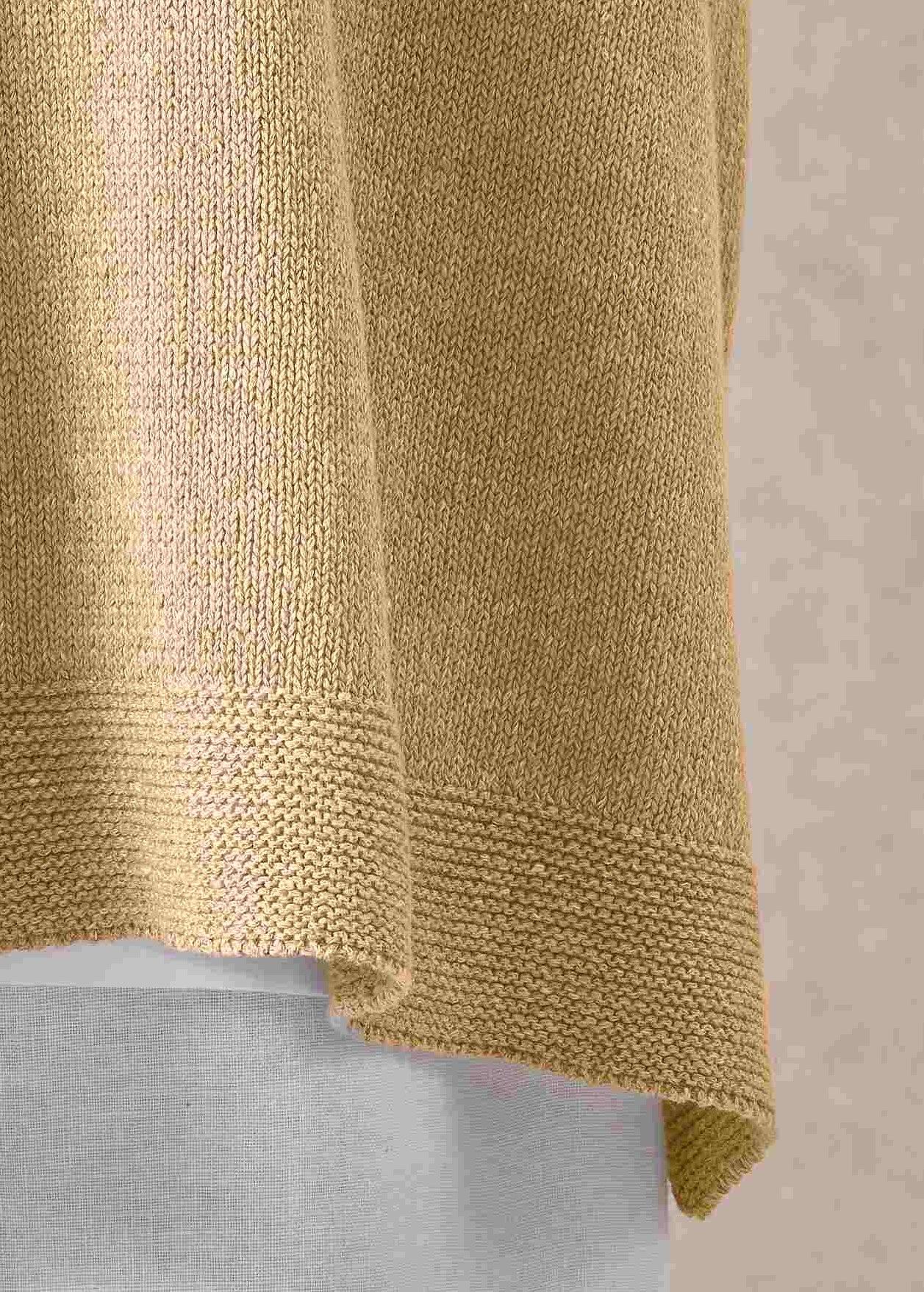 linen cotton mix V neck cardigan - mid (straw)