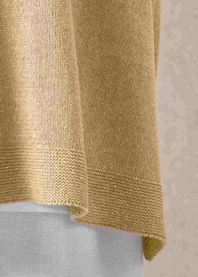 linen cotton mix V neck cardigan - mid (straw)