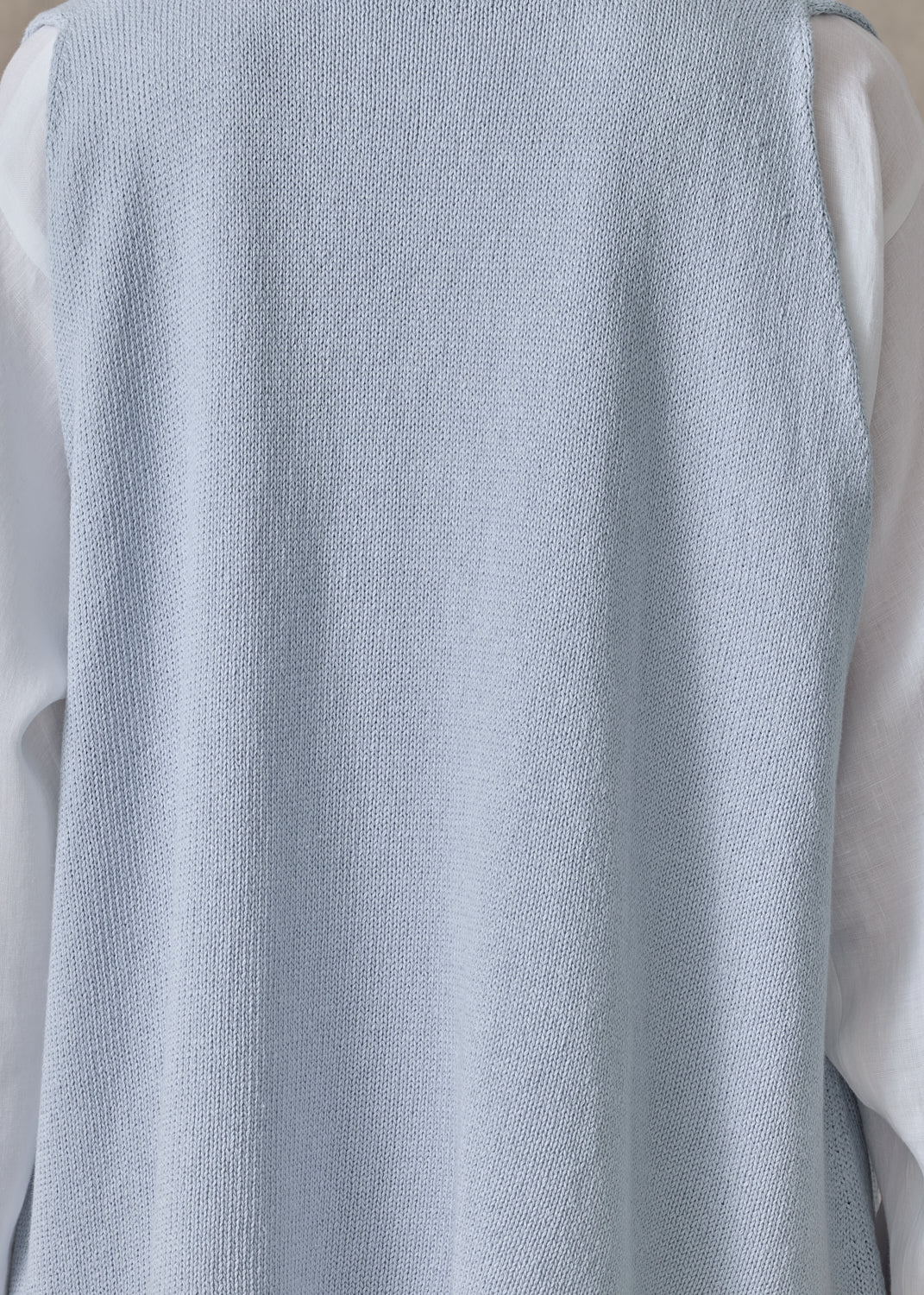 linen cotton a-line sleeveless v neck cardigan - mid plus (bridgertonblue)
