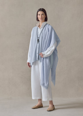 linen cotton a-line sleeveless v neck cardigan - mid plus (bridgertonblue)