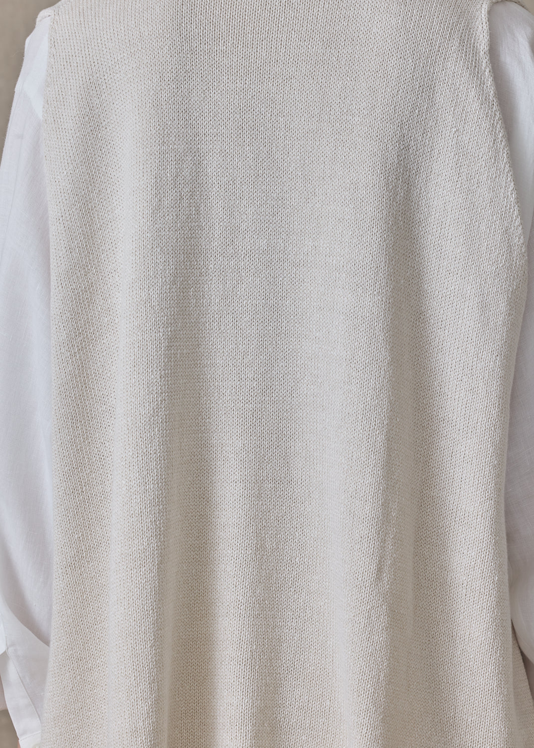 linen cotton a-line sleeveless v neck cardigan - mid plus (string)