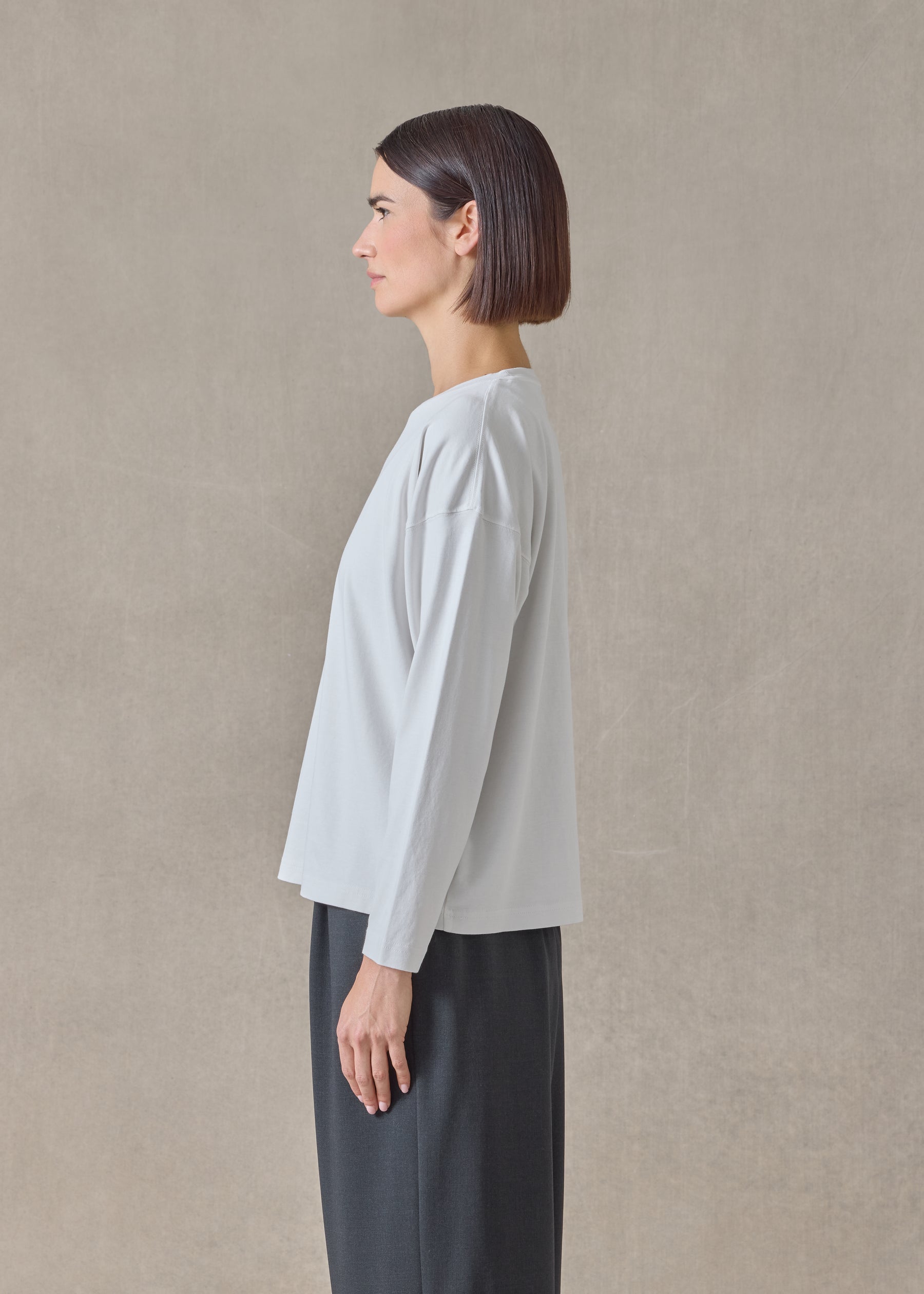 cotton jersey long sleeve smaller round neck - mid (silversoft)