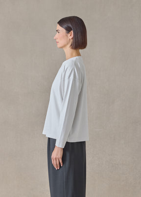 cotton jersey long sleeve smaller round neck - mid (silversoft)