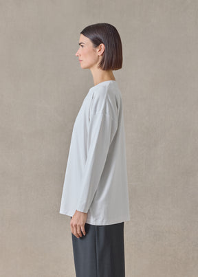 cotton jersey long sleeve smaller round neck - long (silversoft)