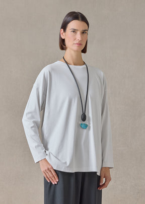 cotton jersey long sleeve smaller round neck - long (silversoft)