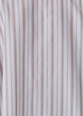 cotton sloped shoulder wide a-line short sleeve shirt with collar - mid plus (greyblue)