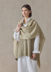 handwoven fine large linen scarf(cardamom)