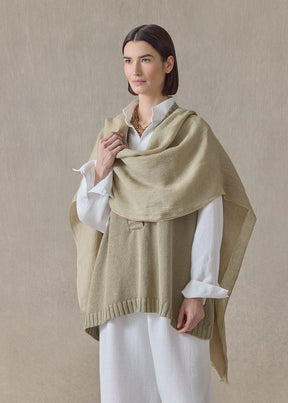 handwoven fine large linen scarf(cardamom)