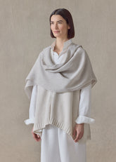 handwoven fine large linen scarf (silverlight)