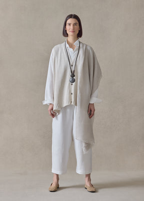 handwoven fine large linen scarf (silverlight)