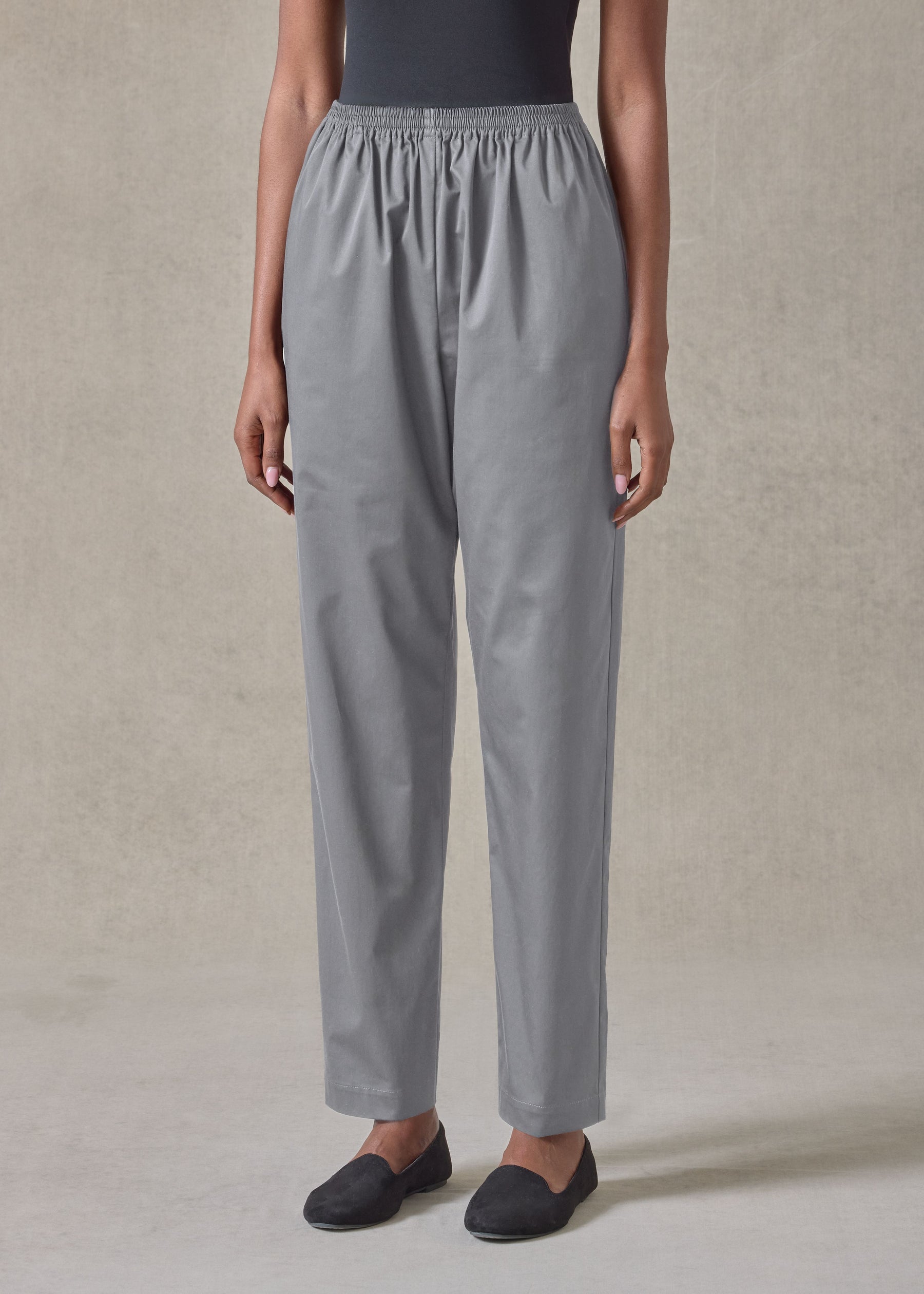 cotton stretch tapered regular trouser (greypale)
