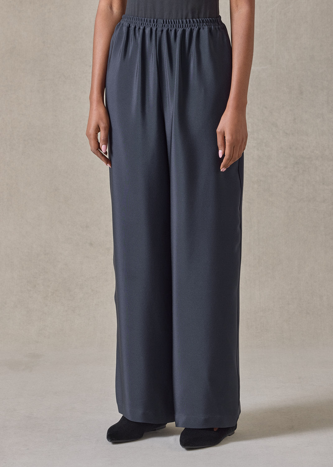 silk flared trouser (midnight)