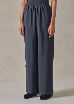 silk flared trouser (midnight)