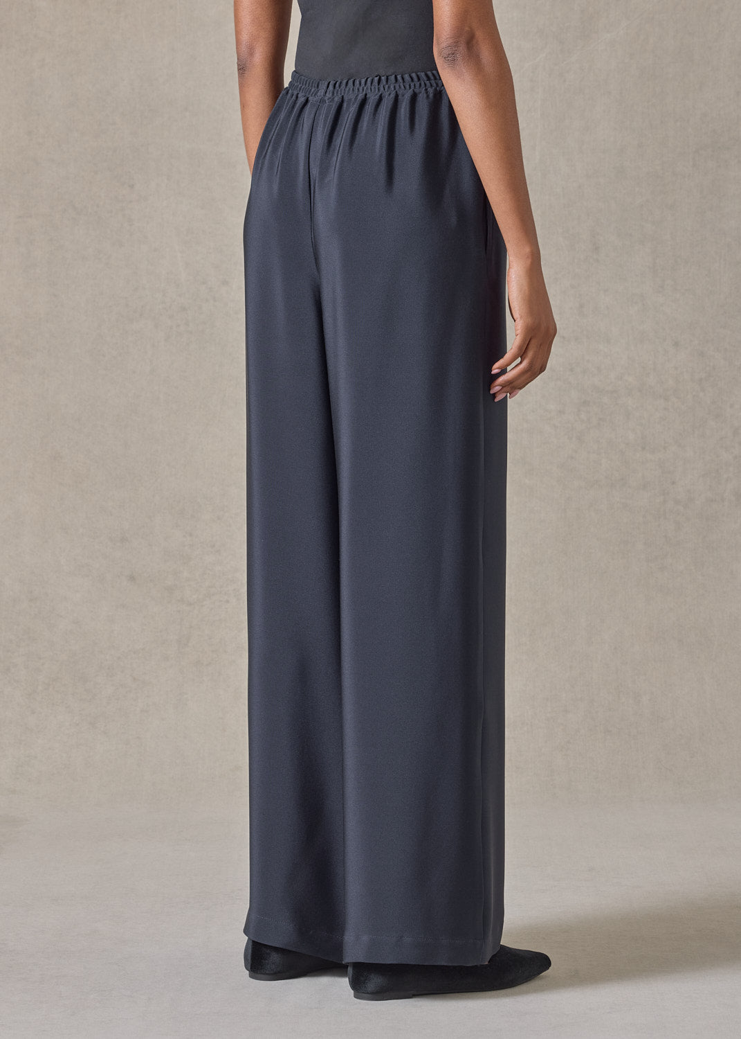 silk flared trouser (midnight)