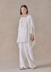 Devore Velvet silk mix kaftan - long (white)