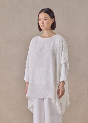 Devore Velvet silk mix kaftan - long (white)