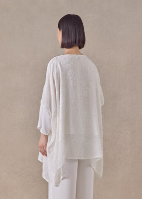 Devore Velvet silk mix kaftan - long (white)