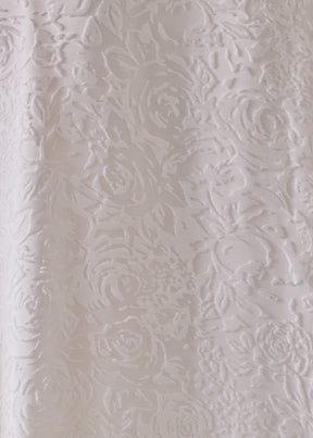 Devore Velvet silk mix cocoon jacket coat (white)