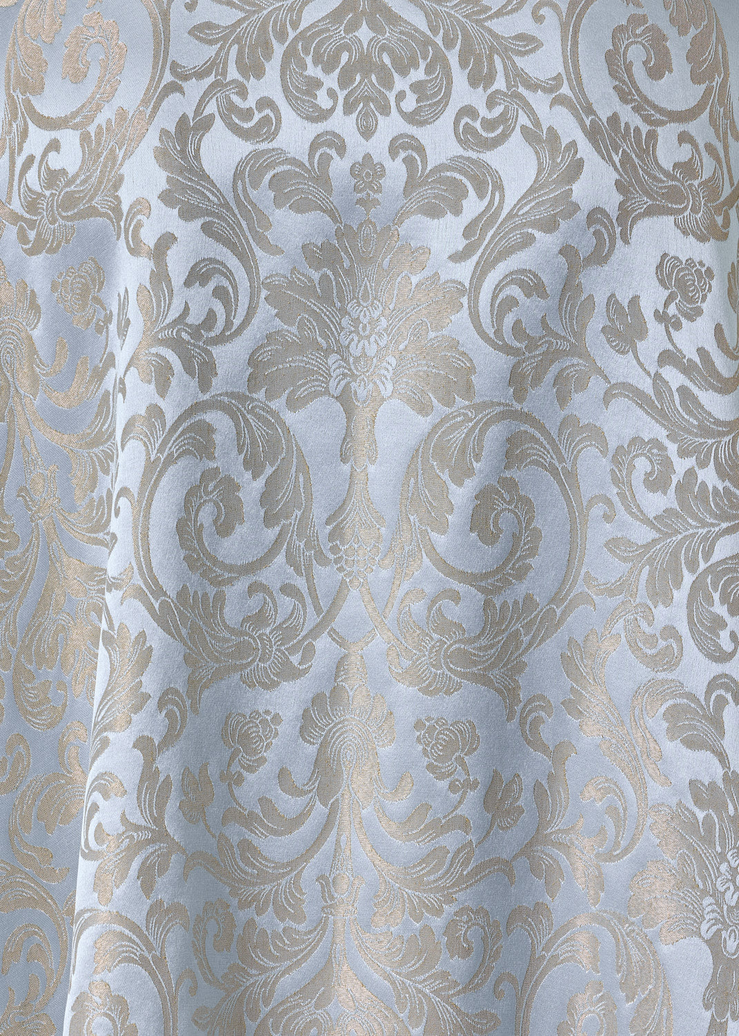 silk mix jacquard wide longer back chinese collar shirt - mid plus (bridgertonblue)