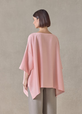 midweight silk plissé dps scoop neck top - mid plus (rosepowder)
