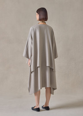 midweight silk plissé dps jacket coat - mid plus (stone)