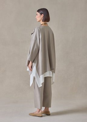 midweight silk plissé dps jacket coat - mid plus (stone)