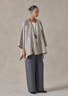 midweight silk plissé dps jacket coat - mid plus (stone)