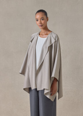 midweight silk plissé dps jacket coat - mid plus (stone)