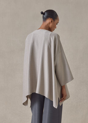 midweight silk plissé dps jacket coat - mid plus (stone)