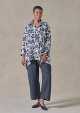 linen dps shirt with collar - mid plus (naturalnavy)