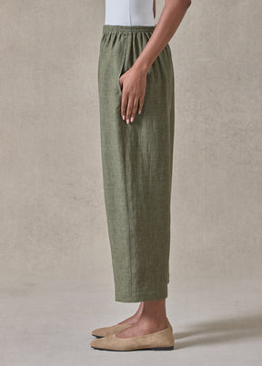 lightweight delave linen japanese trouser (olive)