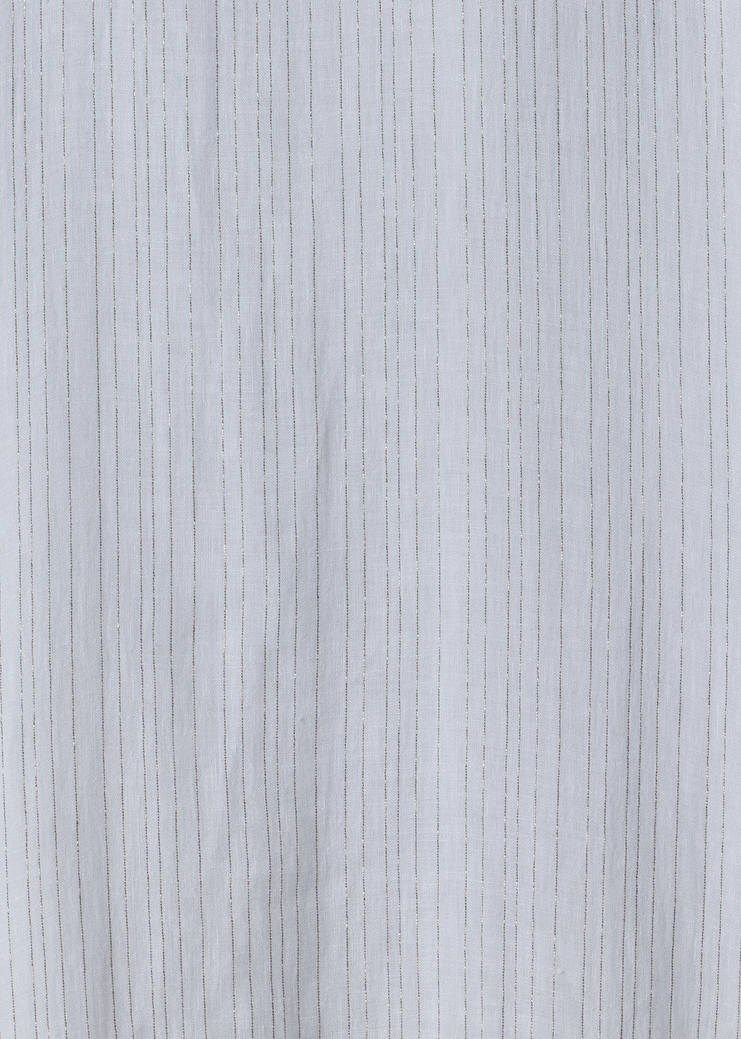 extrafine gold stripe handkerchief linen wide a-line collarless shirt - long plus (white)