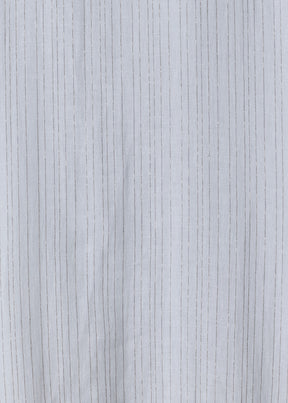extrafine gold stripe handkerchief linen wide a-line collarless shirt - long plus (white)