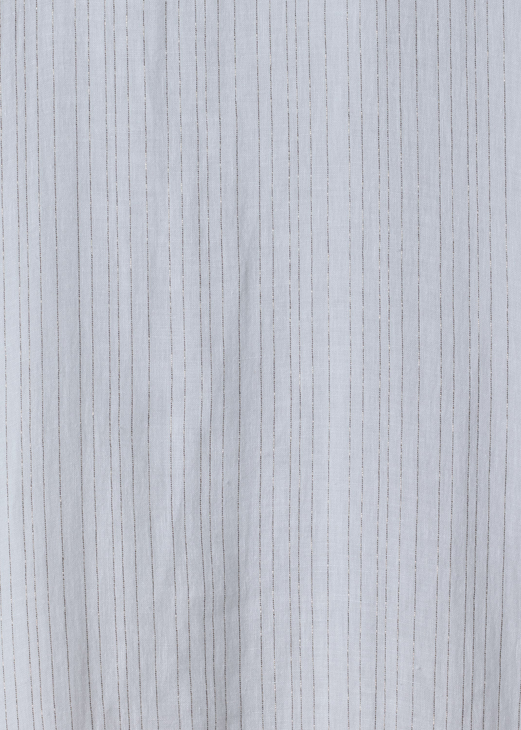 extrafine gold stripe handkerchief linen wide a-line short sleeve shirt dress with collar (white)