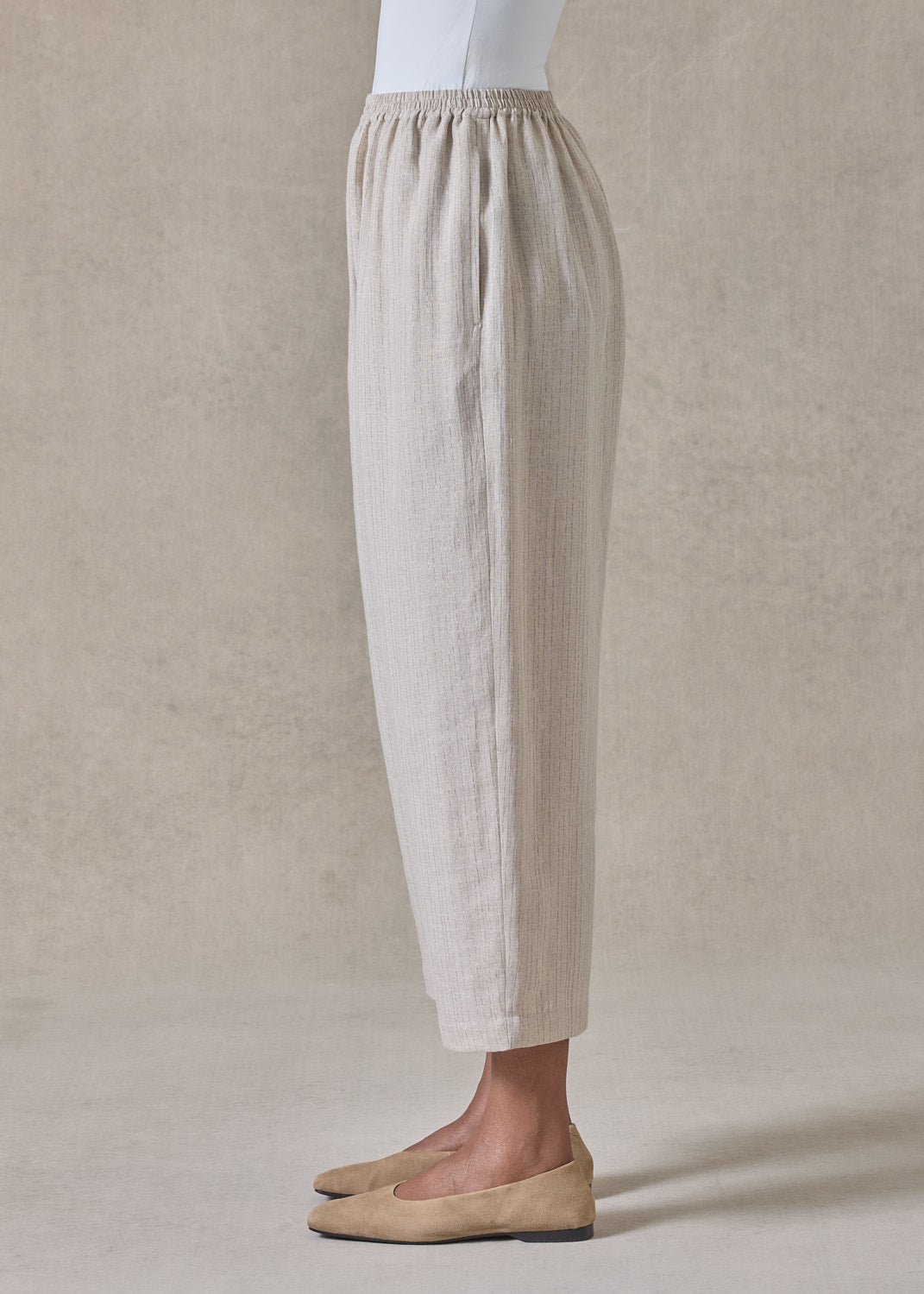 extrafine gold stripe linen japanese trouser (natural)
